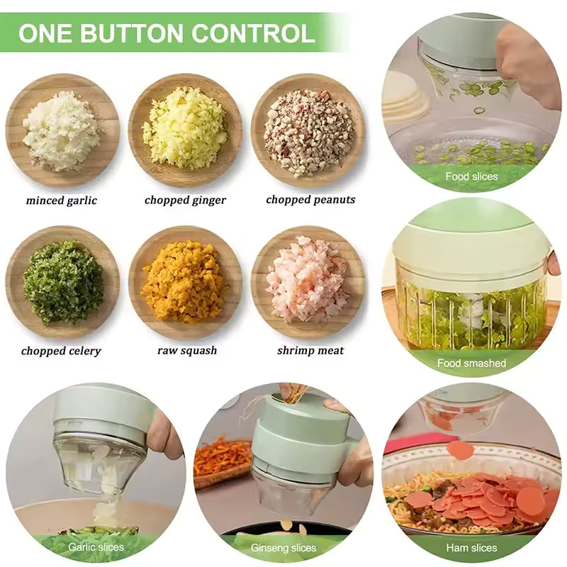 Multifunctional Electric Vegetable Cutter/Slicer Household Hand-held